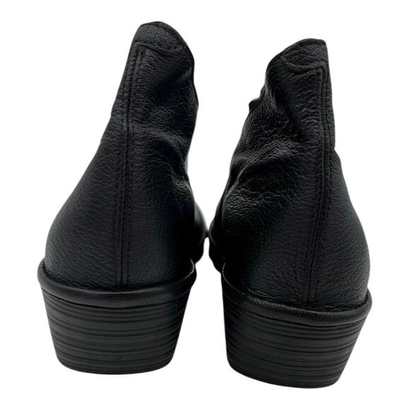Fly London Women's Leather Side Zip Poro Wedge Ankle Bootie Black Size 36 - Picture 11 of 12